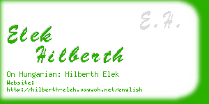 elek hilberth business card